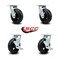 Service Caster 6 Inch Rubber on Steel Swivel Caster Set with Roller Bearing 2 Brake SCC SCC-30CS620-RSR-2-TLB-2 - alternate 6